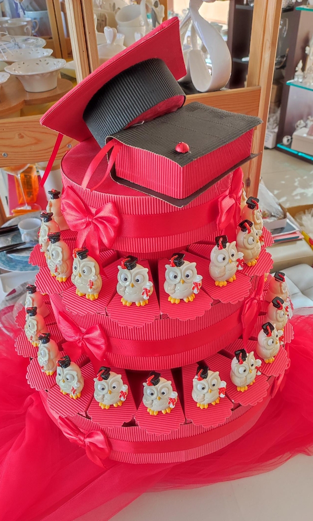 Bomboniera torta bomboniere gufo laurea